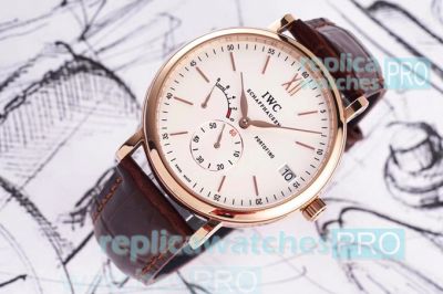 Swiss Replica IWC Portofino Watch White Dial Rose Gold Watch